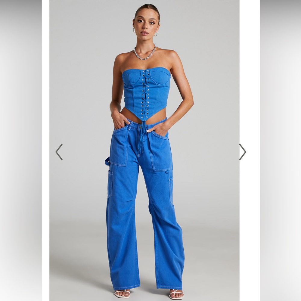 Lioness Miami Vice Pants & East Gate Corset Blue SET